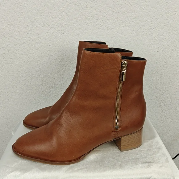 Sarah Flint The Perfect Zip Bootie In Saddle Vachetta Size 40, 9-9.5 Women's - Picture 10 of 16